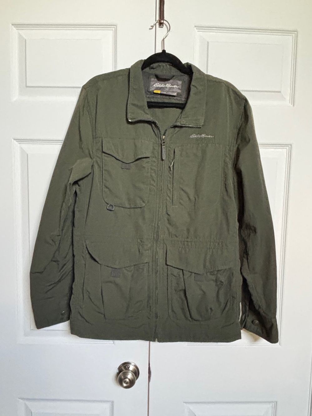Eddie Bauer Travex Men’s M Olive Utility Outdoor Jacket Nylon Full Zip
